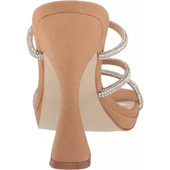 NWT Steve Madden Women's Libbie Heeled Sandal LIBB03S1 Camel Nubuck Brown 10M - Picture 3 of 14